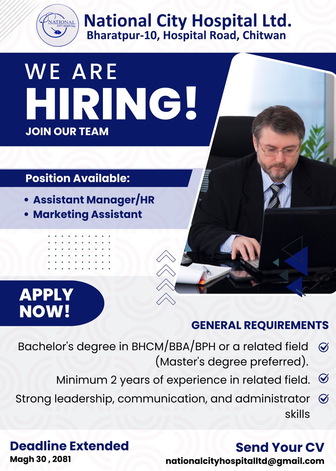 We are looking for enthusiastic and qualified candidates for the following positions: ✨ Assistant Manager/HR ✨ Marketing Assistant